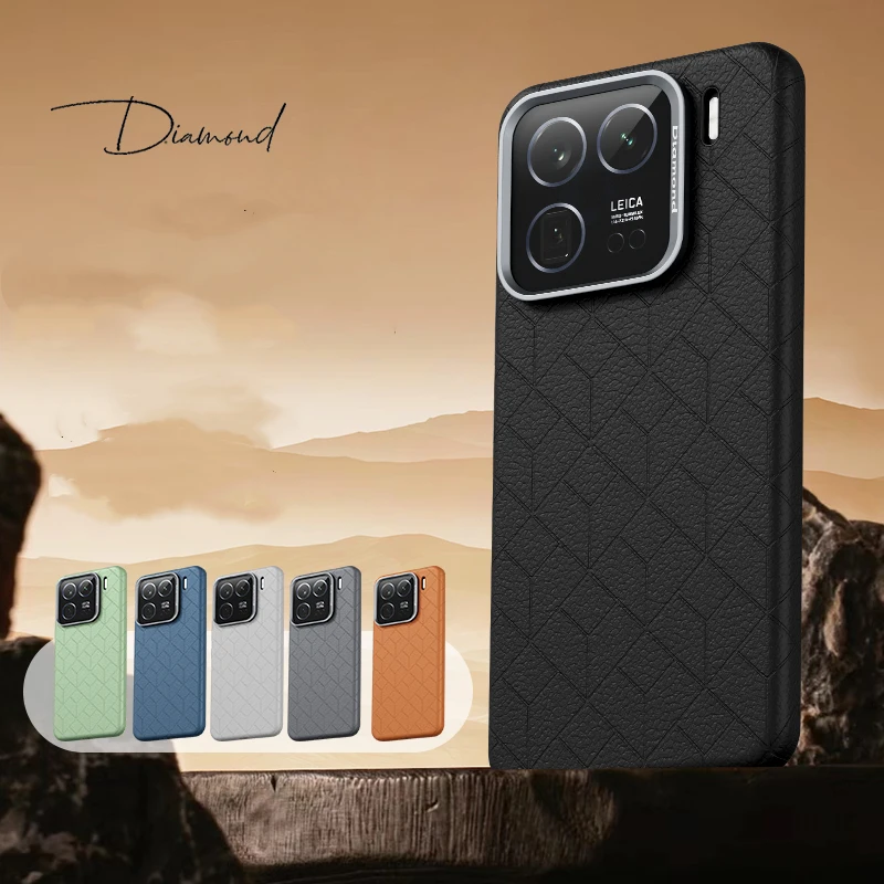 

For Xiaomi Luxury Magnetic Leather Case Mi15 14 13 Pro Matte Cover Support Wireless Charging Metal Lens Protection Button Funda