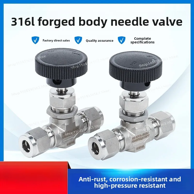 304/316 stainless steel die forging body tube pin type valve high end shut-off male thread flow control valve 3000psi