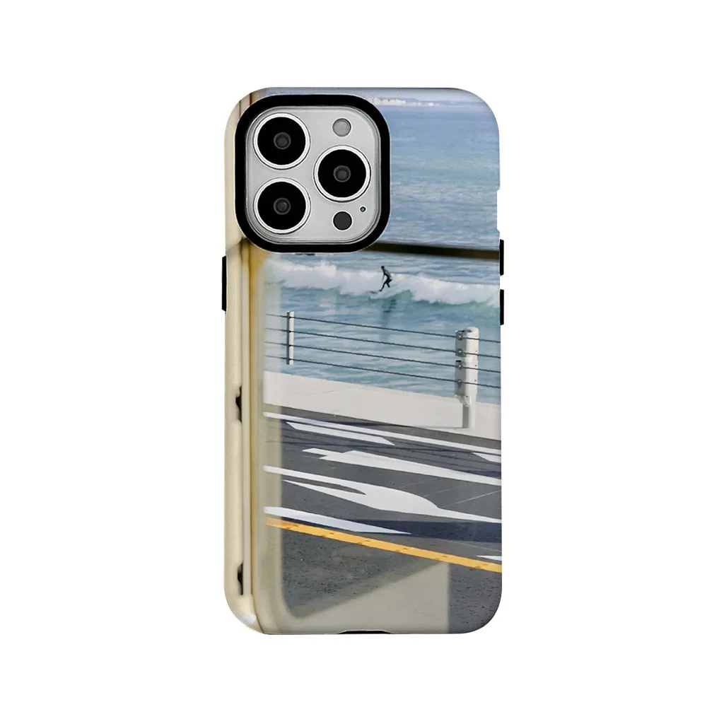 

Korean Ins Summer Beach Surfing Phone Case for IPHONE 15PRO MAX 14 13 12 11 PRO Plus X Acrylic TPU Two in One Mobile Phone Cases