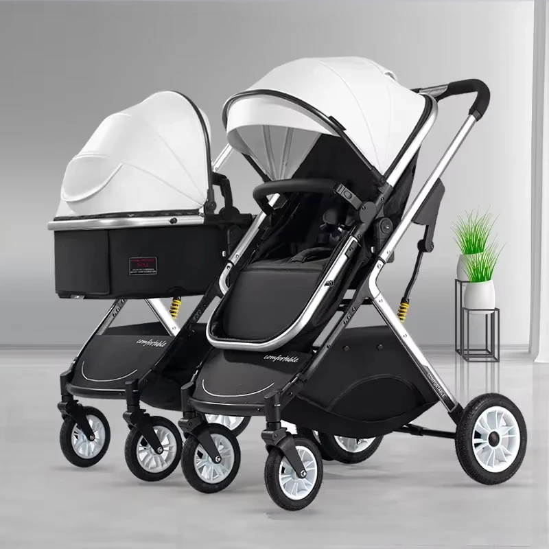 

Twin Baby Strollers Can Be Seated Reclined Detachable High Landscape Lightweight Foldable Shock-absorbing Baby Strollers