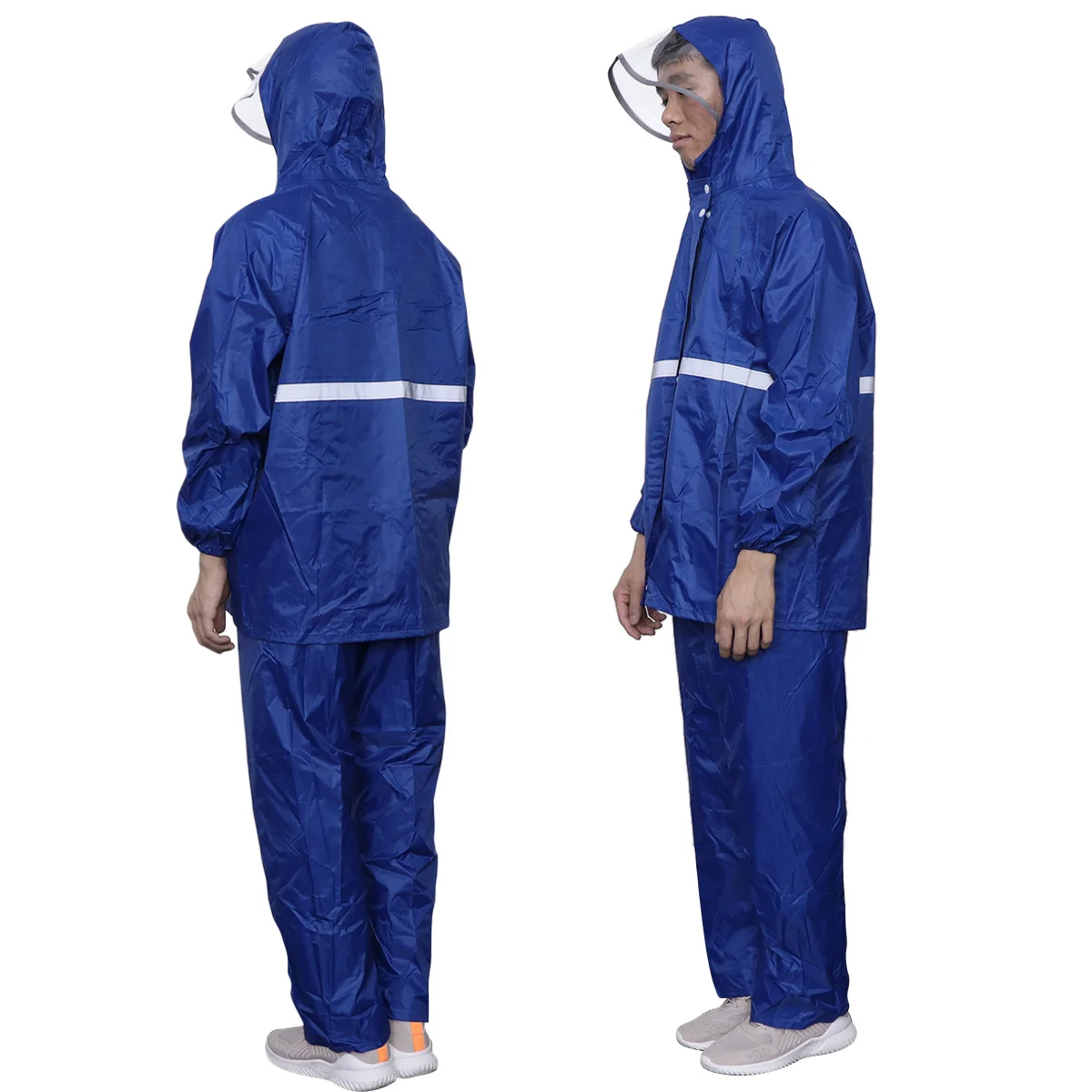 

Motorcycle Rain Suit Size Xl Sapphire Blue Polyester Taffeta Lightweight Waterproof Jacket Pants Camping Hiking Cycling