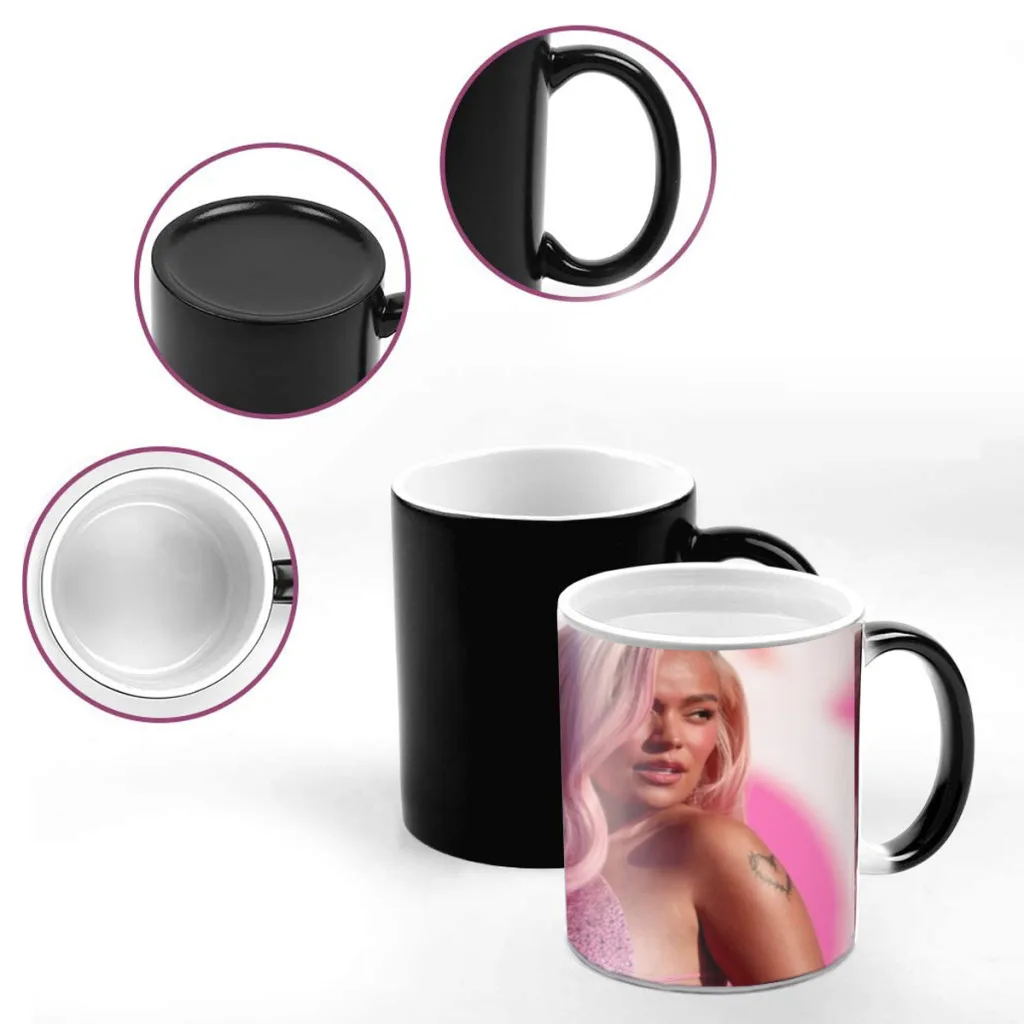 Singer karol g One Piece Coffee Mugs And Mug Creative Color Change Tea Cup Ceramic Milk Cups Novelty Gifts