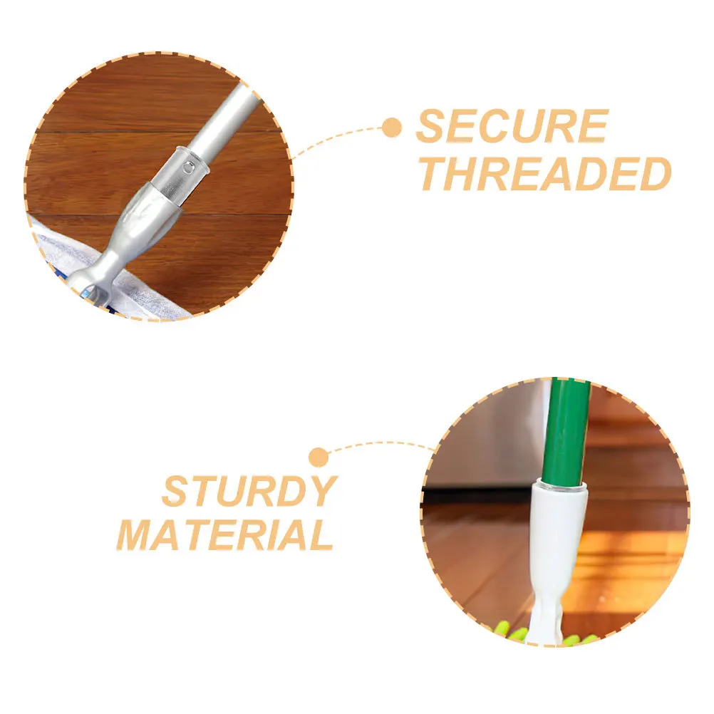 3 قطعة محول القطب الملولب الآمن لأمهام تنظيف اللوحة قابل للتعديل طول التوافق 19 مللي متر استبدال مقبض المكنسة #6