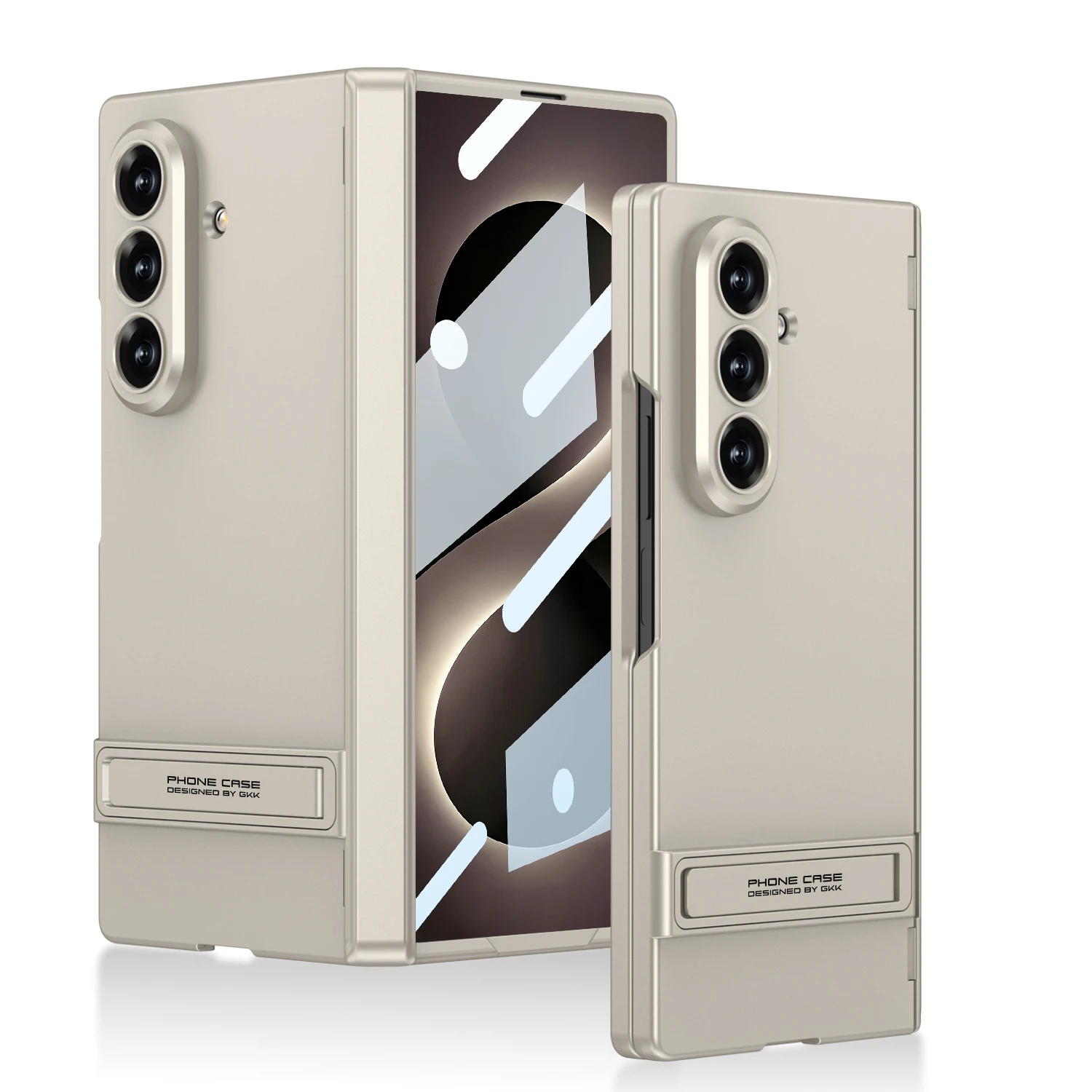 For Samsung Galaxy Z Fold 8 Ultra 5G Case Ultra-Thin Skin-Friendly Matte Built-in Bracket Folding Hinge With Tempered Film Cover