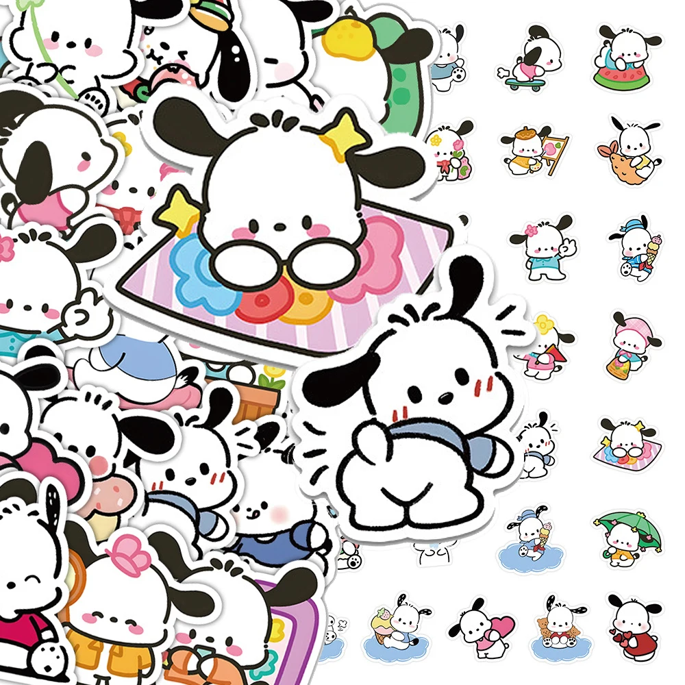 

10/30/50pcs Funny Cute Sanrio Anime Pochacco Stickers Cartoon Kid Toy Decals DIY Notebook Phone Bike Waterproof Graffiti Sticker