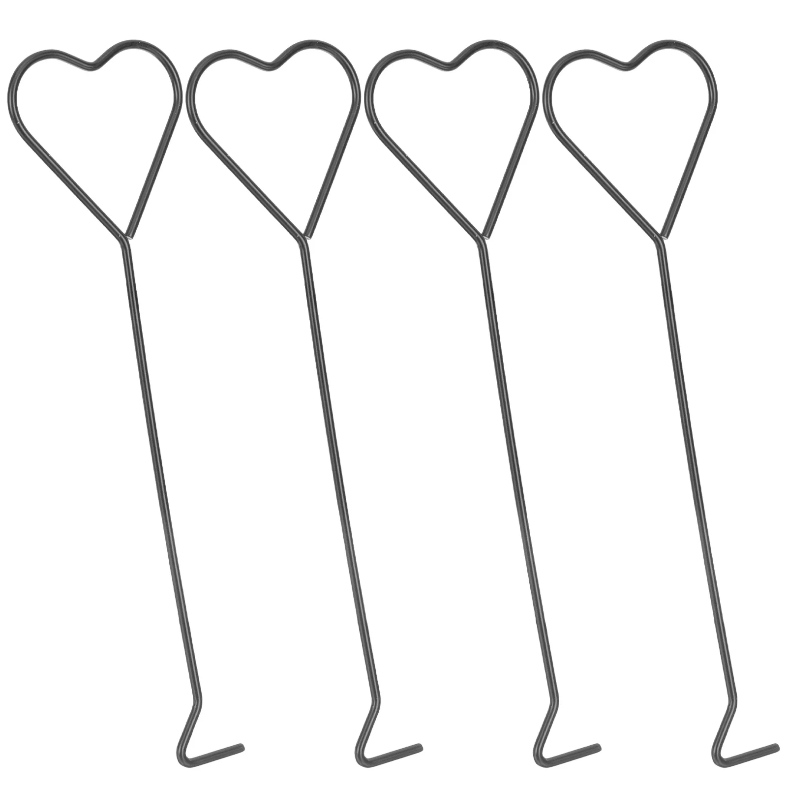 4 قطعة خطاف الفتيل تصميم القلب الحديد مقبض طويل الفتيل قحافة لإطفاء آمنة الروائح الشموع طفاية