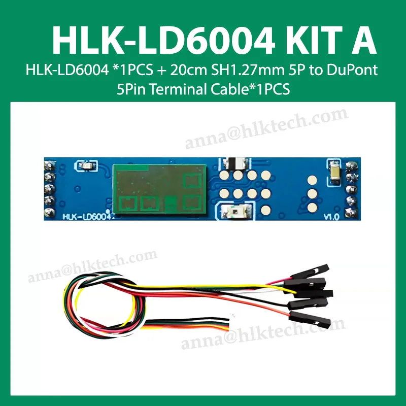 HLK-LD6004 60GHz Human Presence Radar Module 3D Millimeter Wave Sensor Mobile APP Config Ceiling/Wall Mount 6m Detect