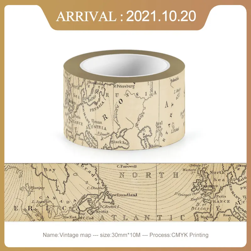 NEW 1PC. 10M Decorative Vintage Alphabet Map Letter Newspapers Stamp Washi Tape Paper Adhesive Stickers Cute Journal Papeleria