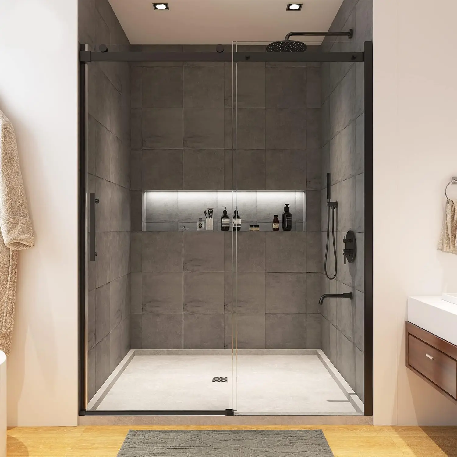 Casainc Frameless Single Shower Door, 48