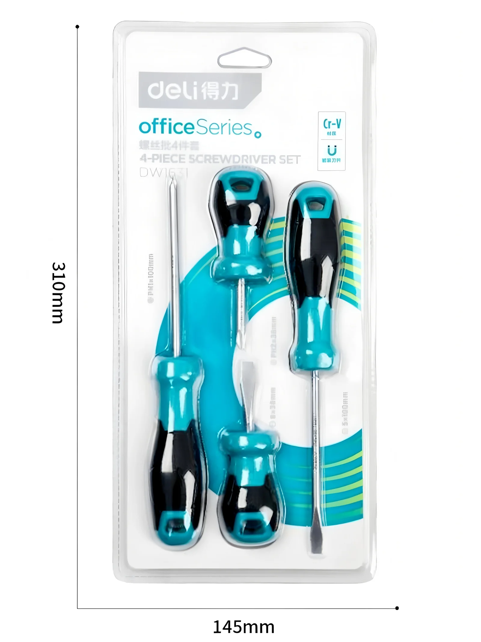 Deli DW1631 Screwdrvier 4PCS Set For Repairs Work Magnetic Bits Screwdrivers For House Office Milti-Use
