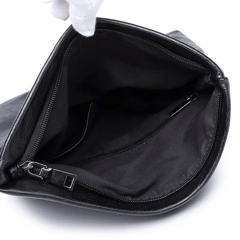 New Fashion Men\'s Folding Clutch Bag Casual Business Clutch for Men Hand Bag Luxury Soft PU Leather Clutch Male Handbag Purse