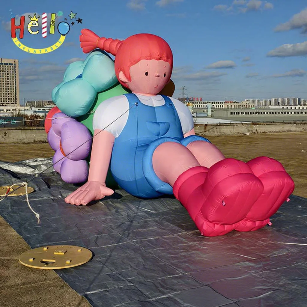 Advertising Inflatable Cartoon Girl Model Product Inflatable Character for Event Decoration