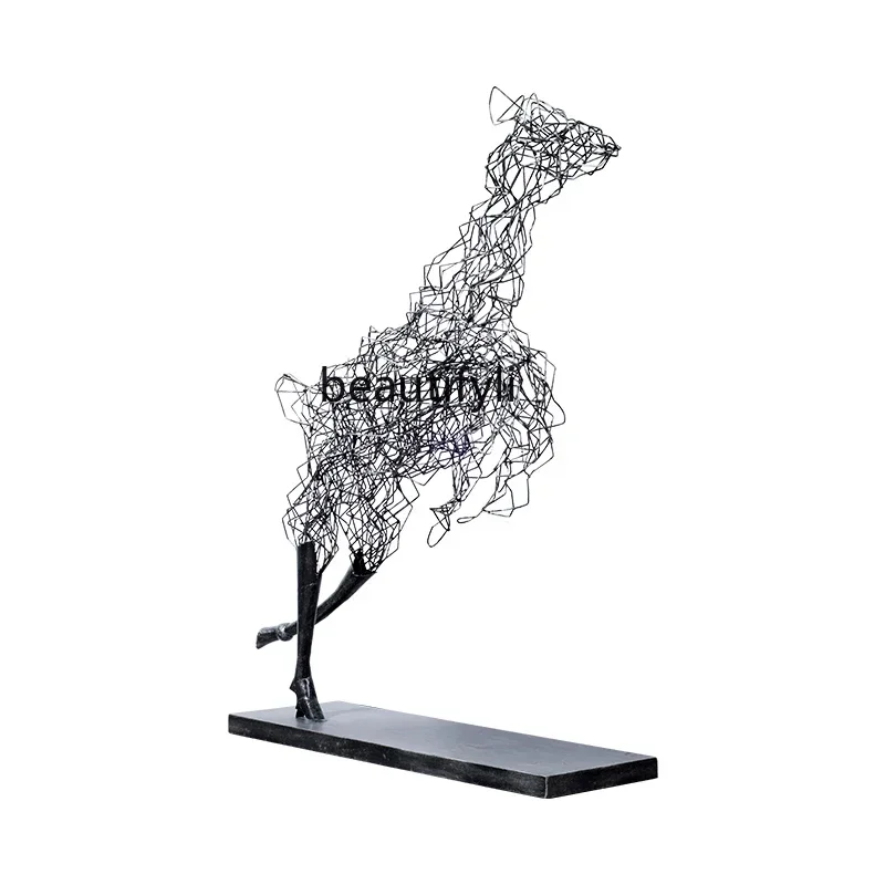 Large Floor Lucky Deer Sculpture Commercial Center Hotel Sales Office Abstract Artwork Ornaments