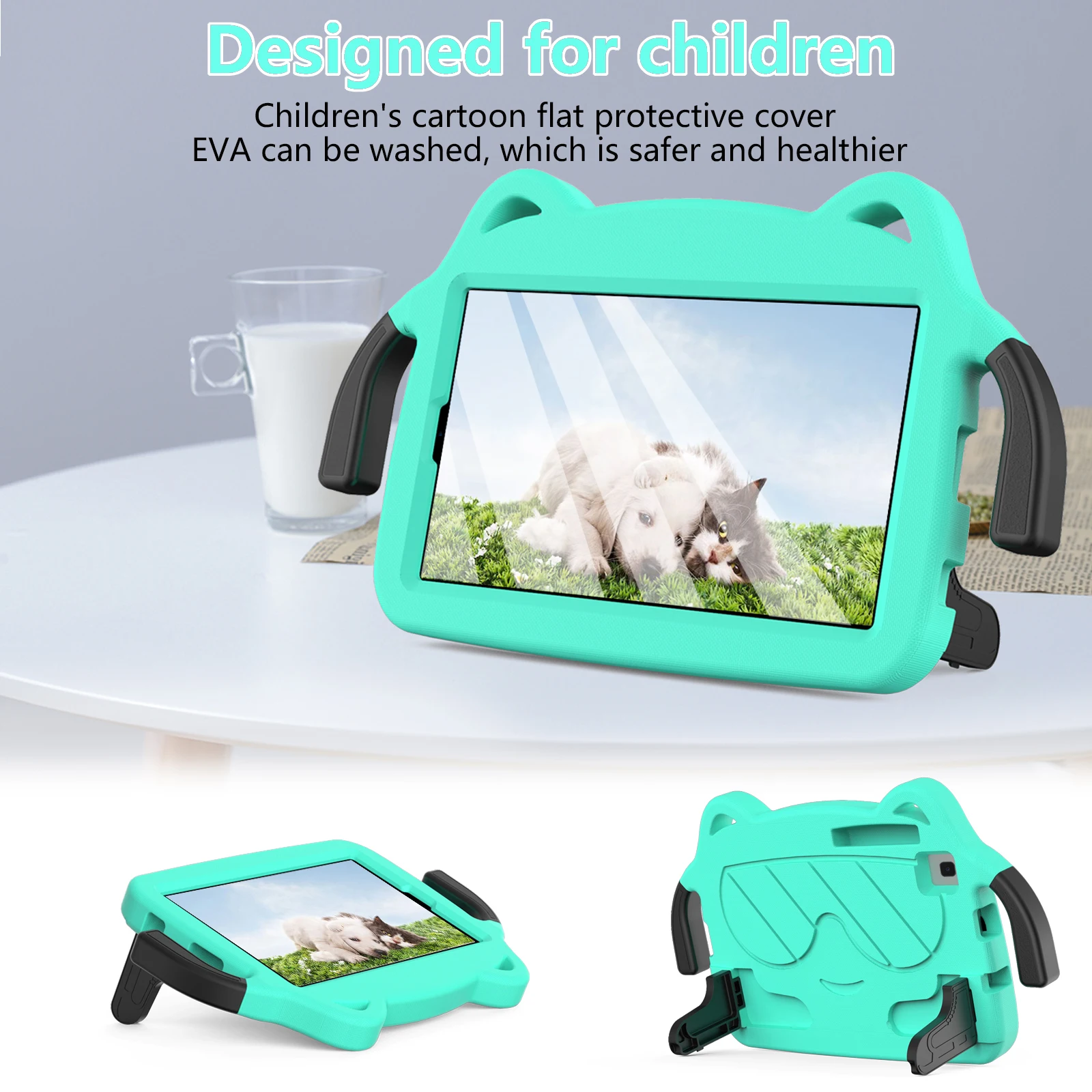 Cute Cartoon EVA+PC Kids Case for Samsung Galaxy Tab A7 Lite 8.7 inch Little Hand Kids Cover for SM-T220 T225 2021 3