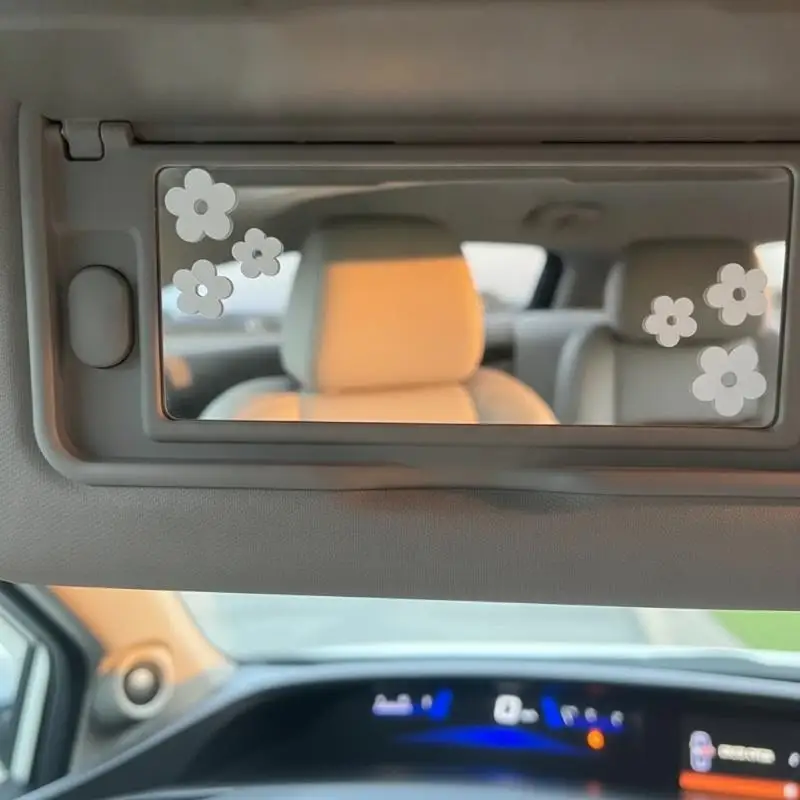 7 Pcs Flowers Car Rearview Mirror Stickers Waterproof Self-Adhesive DIY Decals for Cosmetic Mirror Phone Laptop Skateboard