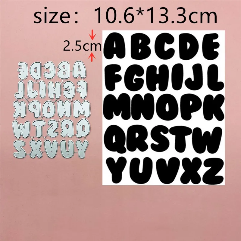 

Black Letter Metal Cut Dies Stencils for Scrapbooking Stamp/Photo Album Decorative Embossing DIY Paper Cards