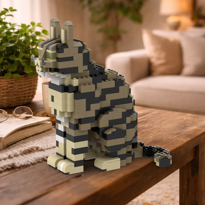 Creators Animal Series Model MOC Building Bricks Classic Tabby Cat Modular Technology Gifts Holiday Assemble Children Toys Suit