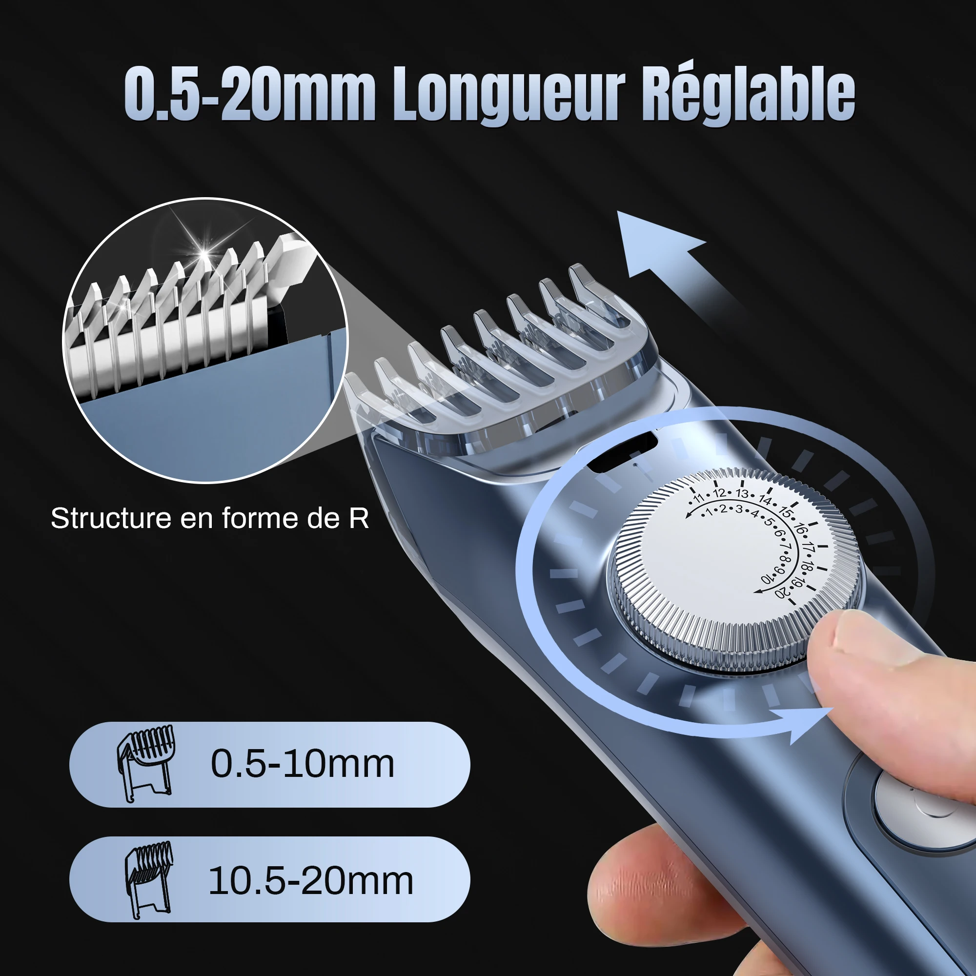 Professional Electric Hair Clippers 800mah Powerful Battery Electric Hair Trimmer Adjustable Speed LED Digital Carving Razor