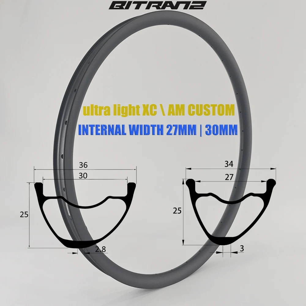 

Карбоновые диски 29er для горного велосипеда, глубина 22 мм, 25 мм, асимметричное колесо 34 мм, 36 мм, 27 мм, 30 мм, ширина 29 дюймов, бескамерные, без крючков, Mtb XC AM ENDURO