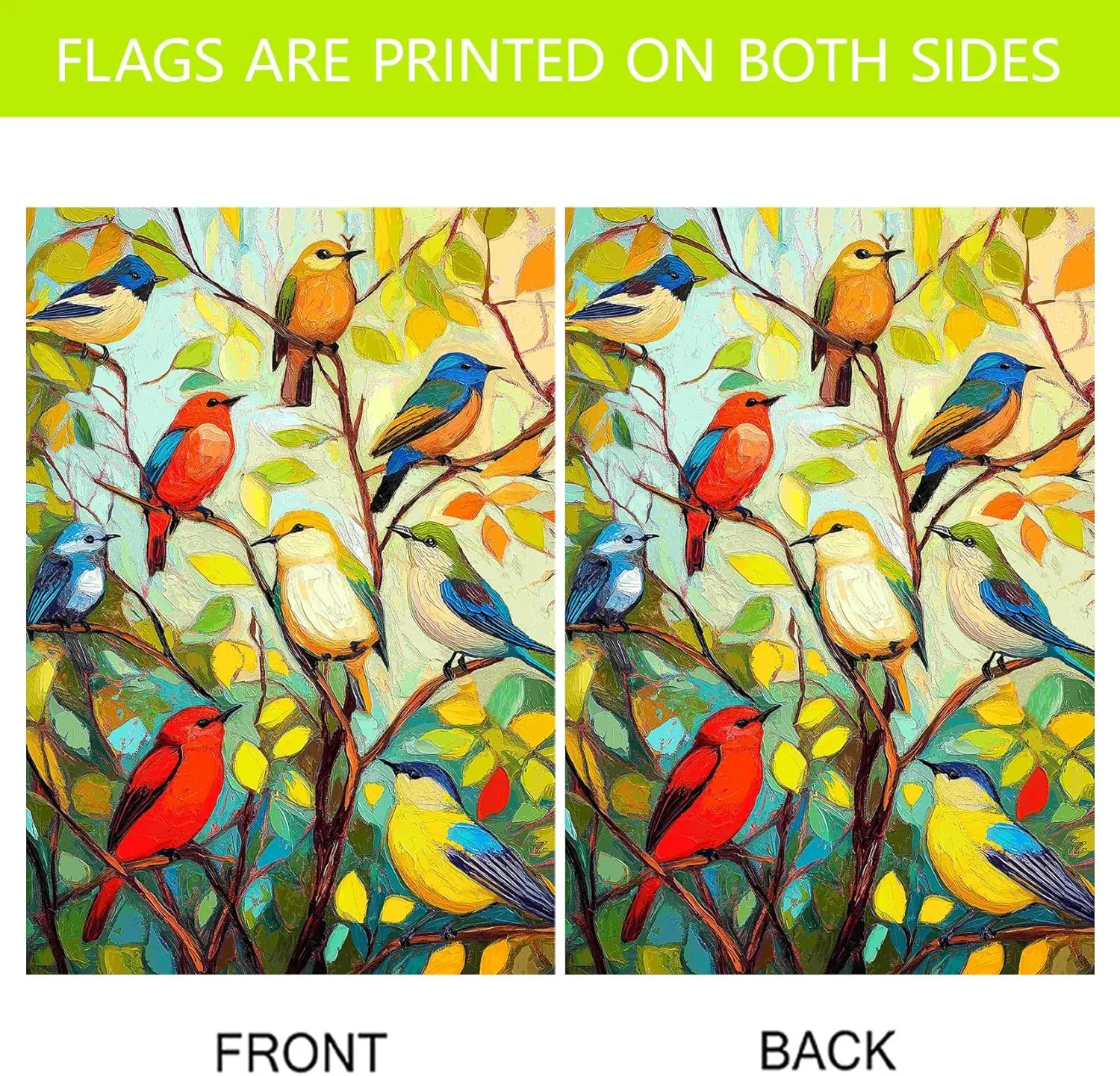 Morigins Tree Birds Spring Garden Flag Double Sided Welcome Seasonal Outdoor Yard Flag Outside Porch Decor House Flag 28×40  SSL view 2