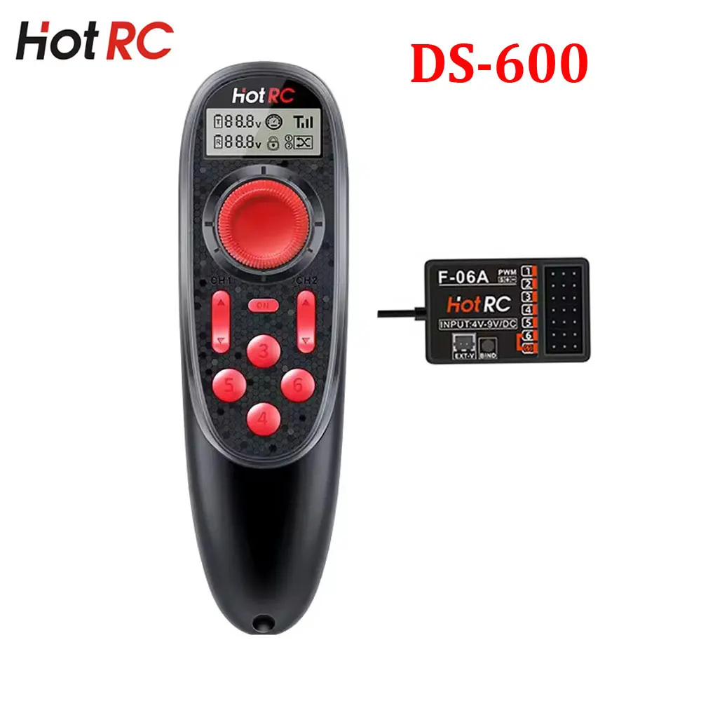 

HOTRC DS-600 DS600 CH 2,4 ГГц FHSS радиосистема передатчик пульт дистанционного управления PWM GFSK 6CH F-06A приемник для радиоуправляемой лодки