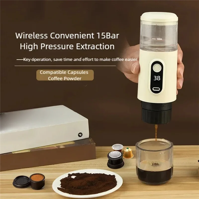 

FGGS-Coffee Machine Wireless Small Portable Electric Wireless Coffee Machine Home Outdoor Coffee Machine