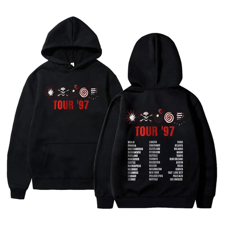 

Rock Band Kmfdm Tour 97 Double Sided Print Hoodie Male Fashion Oversized Sweatshirt Men Women's Vintage Gothic Punk Streetwear