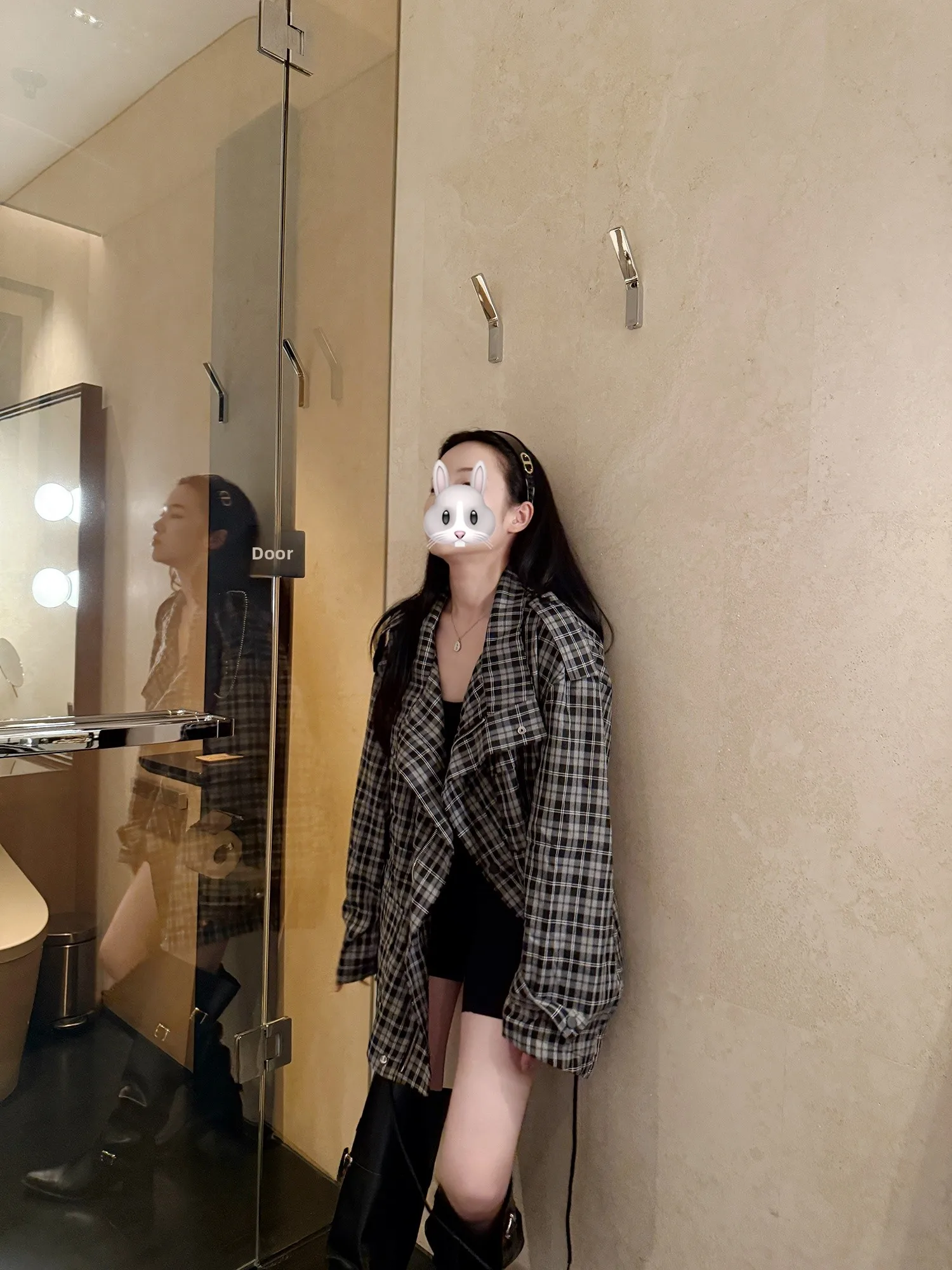 

Babu Studio Vintage Plaid Loose Long Sve irt Collar Women's Outerwear Autumn Commute Sle Versatile Casual Top