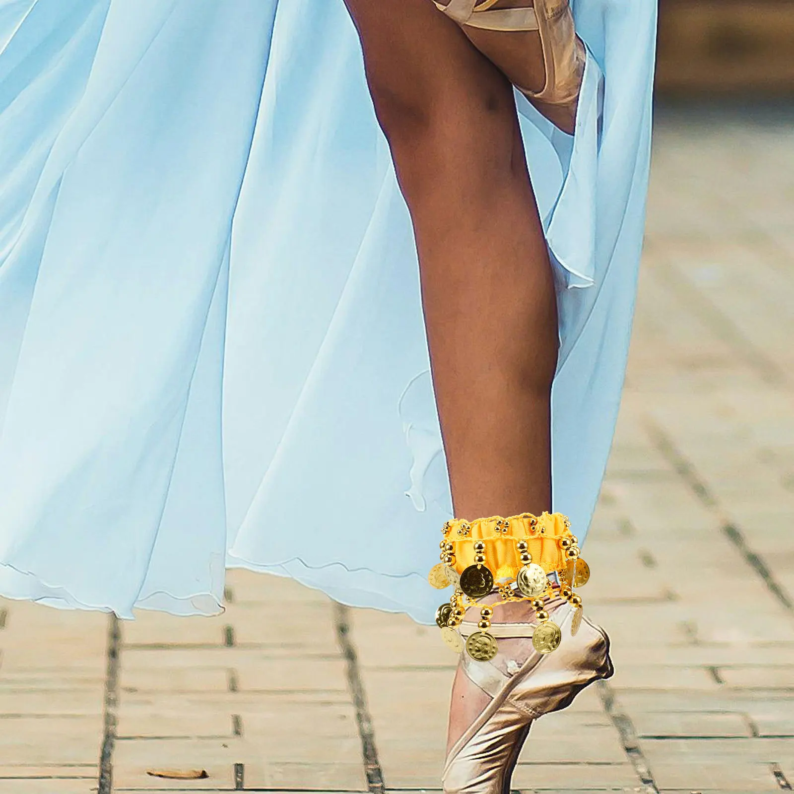 

1pcs 1 Pair Unique Belly Dancing Anklet With Coins Lightweight Shiny Comfortable For Dance Performance Costume Accessories Hand