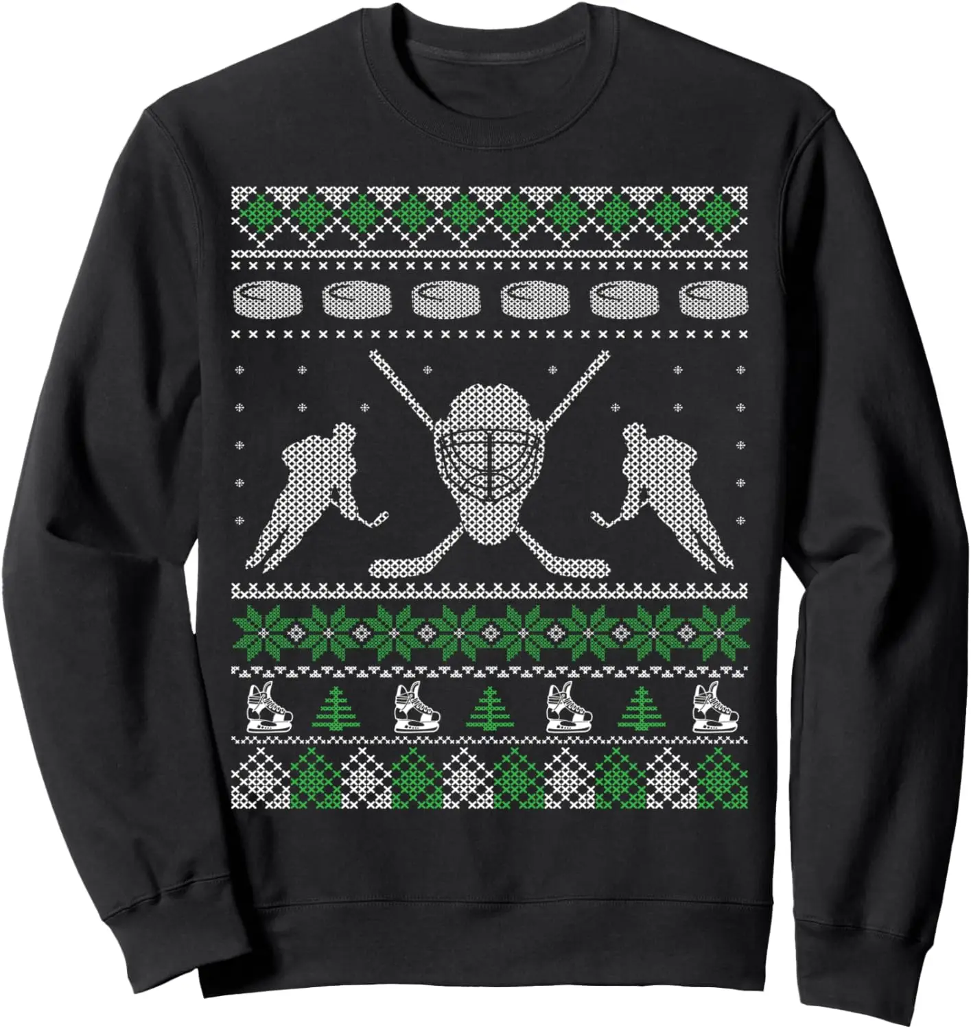 Ice Hockey Ugly Christmas Sweater Style Design Sweatshirt