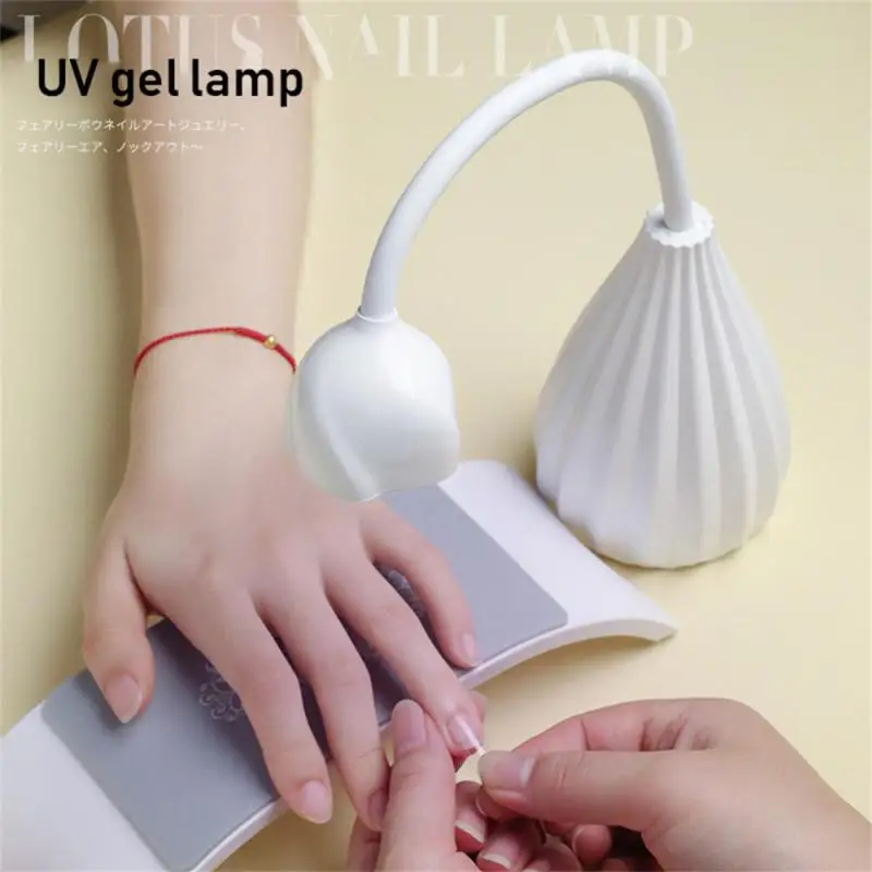 Nail Lamp Lotus Shape 12w Portable Phototherapy Machine Quick-drying Wireless Battery Stick Nail Slice Baking Lamp  Salon Lamp