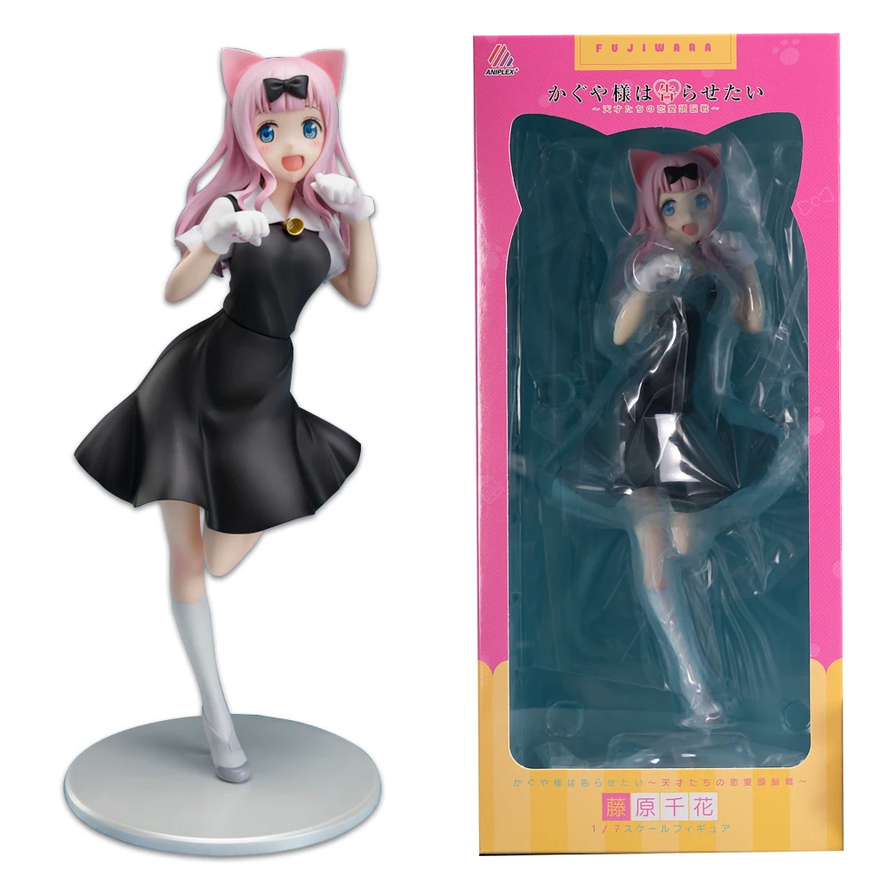 22CM Anime kaguya-sama wa Kokurasetai: Tensai-tachi no Ren'ai Zunousen Fujiwara Chika figura 1/7 modelo juguete para regalo figura Aciton