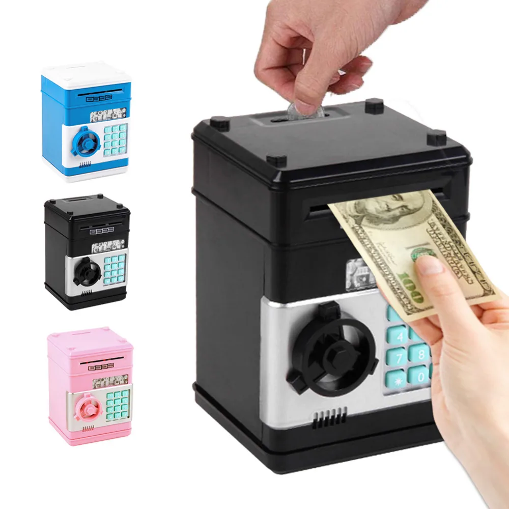 Hot Electronic Piggy Bank Safe Box Money Boxes for Children Digital Coin Cash Saving Safe Deposit ATM Machine Kid Christmas Gift