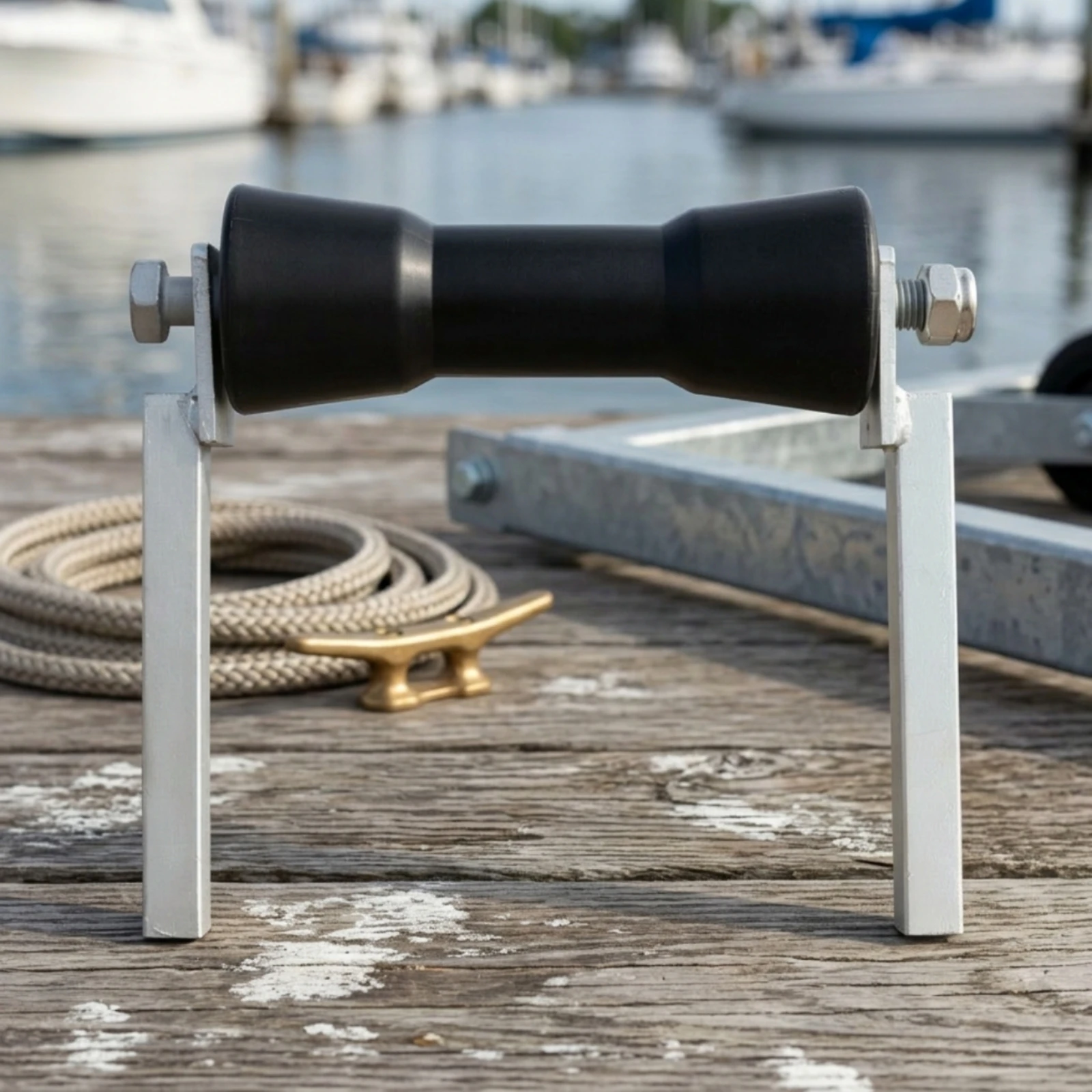 Boat Trailer Roller Assembly Non-Marring Boat Trailer Rollers with Brackets Keel Roller Assembly Mounted Hardware Steel