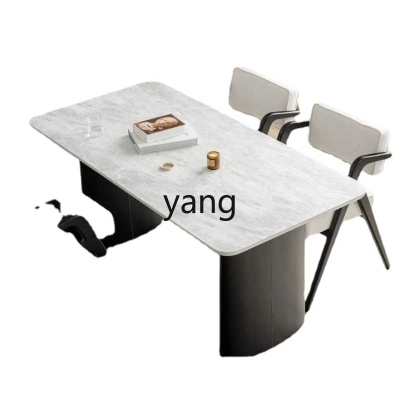 

CX Light Luxury and Simplicity Ins Style Large Table Black Small Apartment Solid Wood Table and Chair Combination