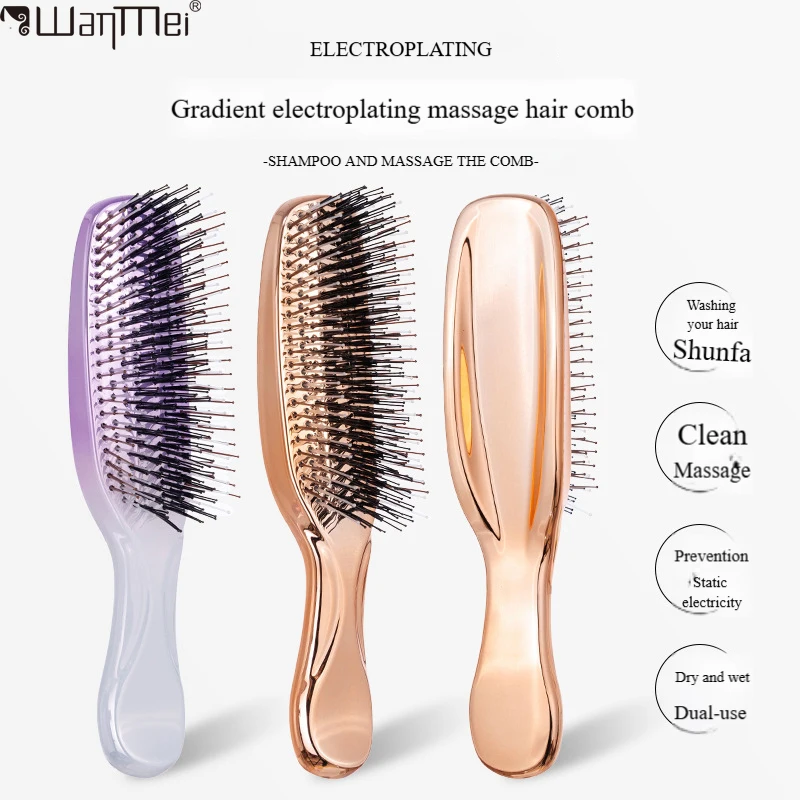 Peine japonés Premiun, cepillo para masaje del cuero cabelludo, peine portátil suave antifrizz, masajeador de cabeza, herramientas de estilismo de Belleza del cabello, 1 Uds.