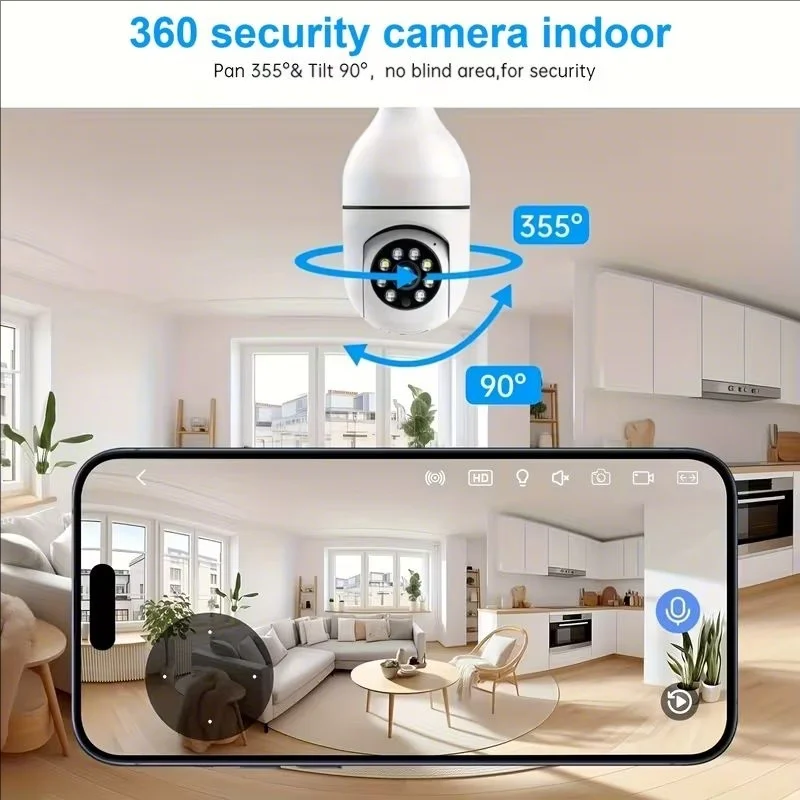 4G WiFi IP Camera E27 Bulb Cam 3MP Wireless Baby Monitor AI Tracking Security Video Surveillance Pet Cam SmartLife Indoor