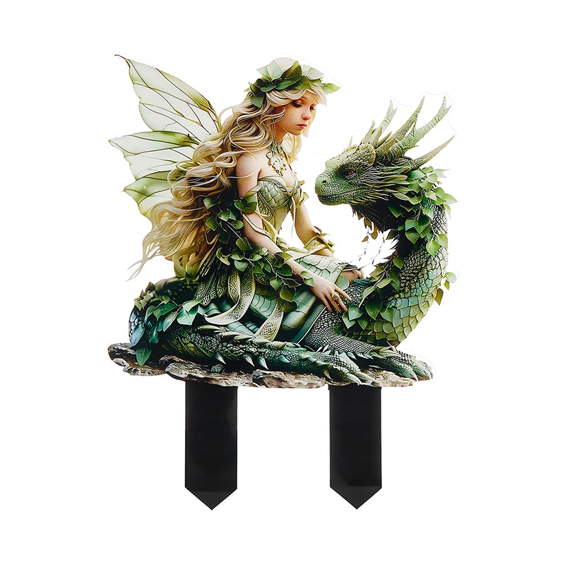 Fairy Dragon Plant Pot Stakes Garden Stakes for Plants, Outdoor Lawn and Yard Decorations Garden Supplies