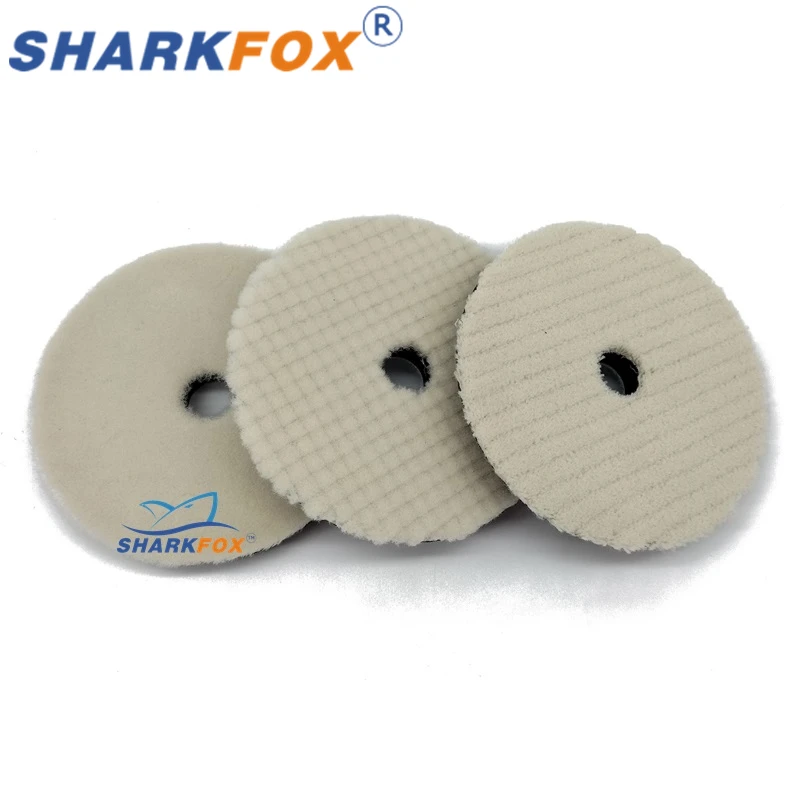 Sharkfox Wool Car Polishing Pads Polishing Disc Car Polish Buffing Pads 125/150mm Car Polisher Buffing Waxing Tool