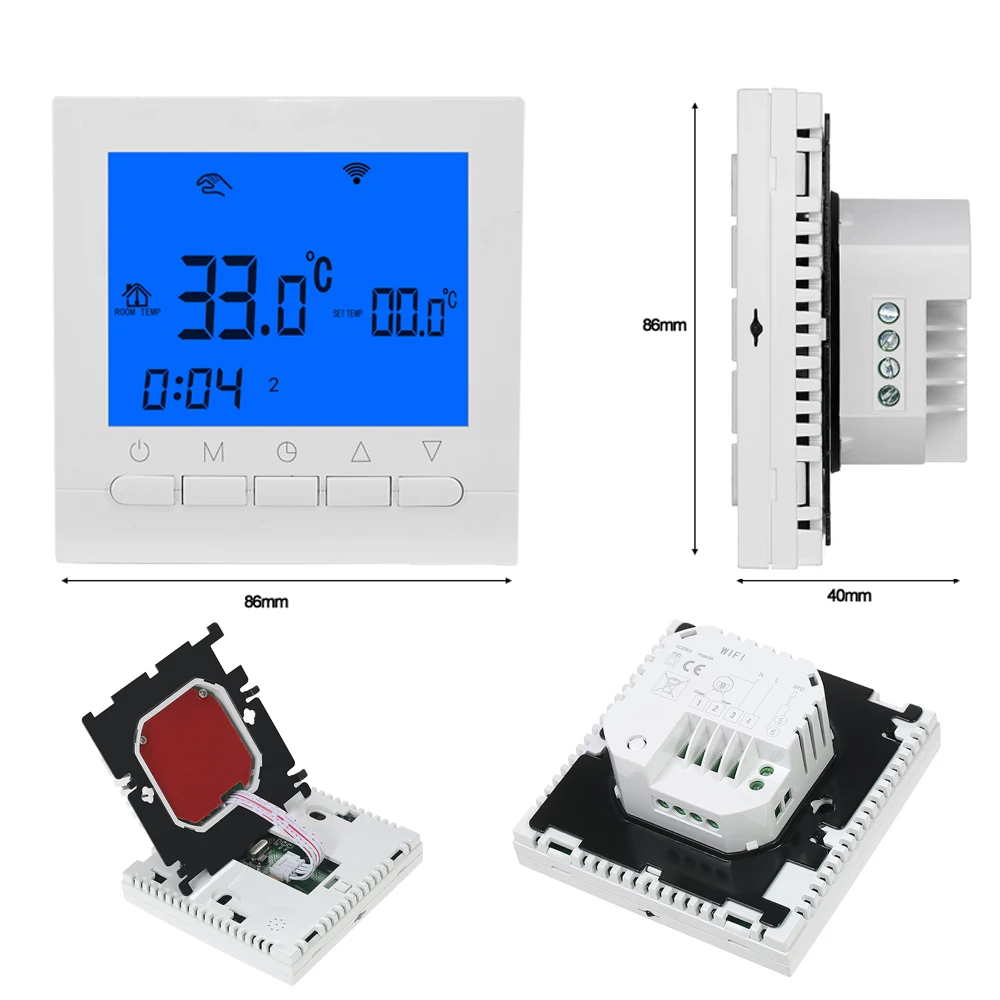 Programmierbare Temperatur Controller mit Touch Screen Glas APP intelligente wifi Programmierbare Wasser Heizung Thermostat