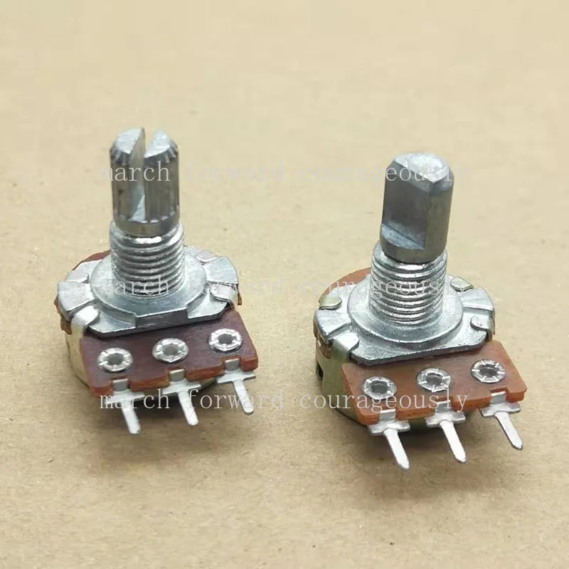 

10 шт. потенциометров типа 148, однополюсных, 3-контактных, B50K, для регулировки громкости звука, с полукруглой ручкой длиной 15 мм.