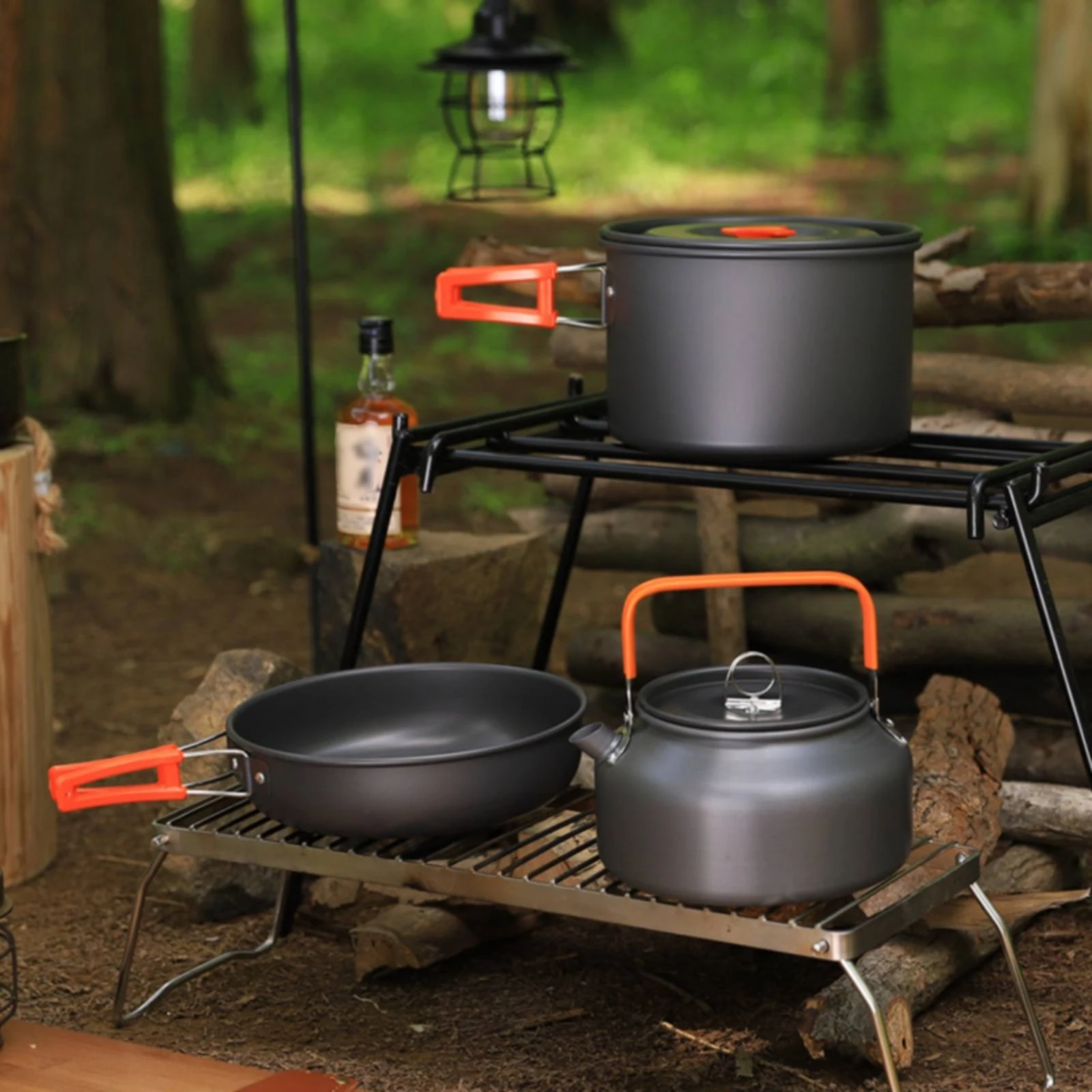 Camping Cooking Pot Set - Camping Pot and Kettle Set Nesting