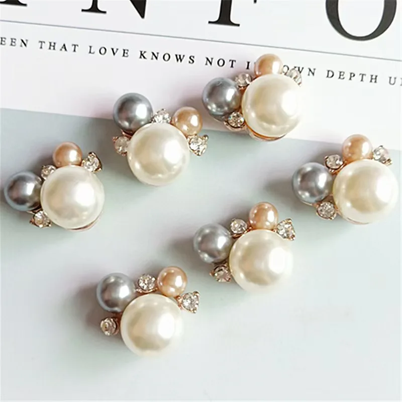 50pcs 16*20mm Gold color New fashion Alloy Material Crystal Pearl Beads charm for DIY Handmade Jewelry Making wholesale