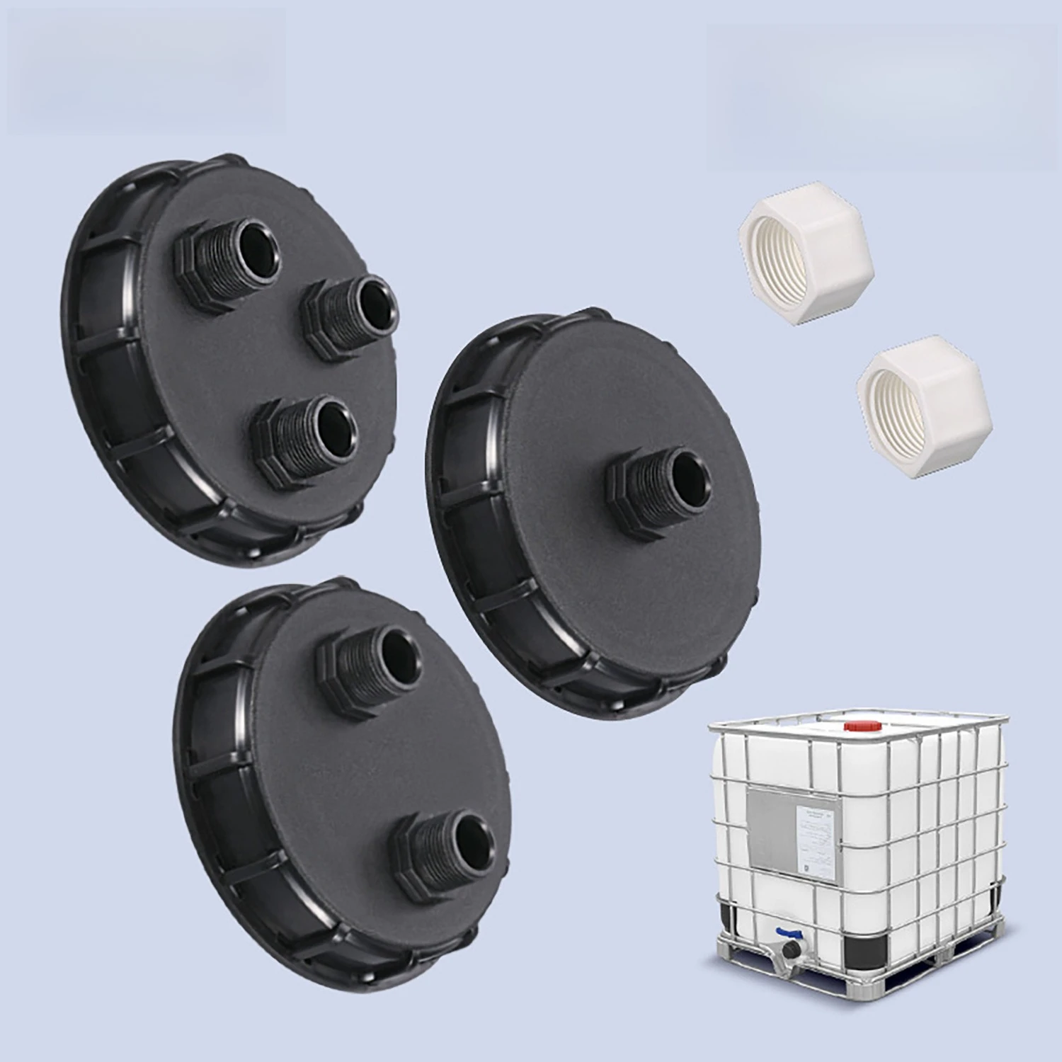 DN150 Plastic Lid 162mm IBC Ton Tank Double Hole Cap, Dual Port Filling Extraction Cover Easy To Disassemble