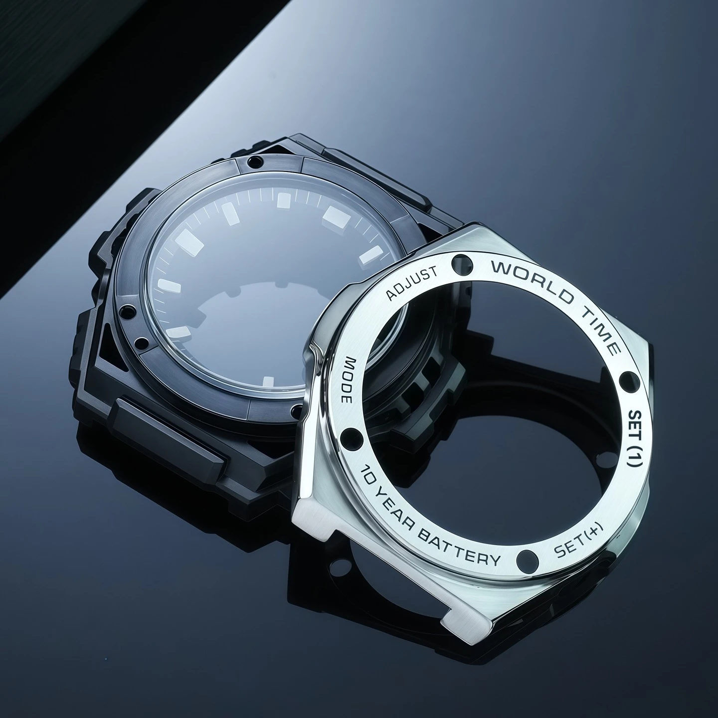 Suitable for G-SHOCK Casio MWQ-100 series case, press drop, bottom cover screw, steel shell cover accessories view 4