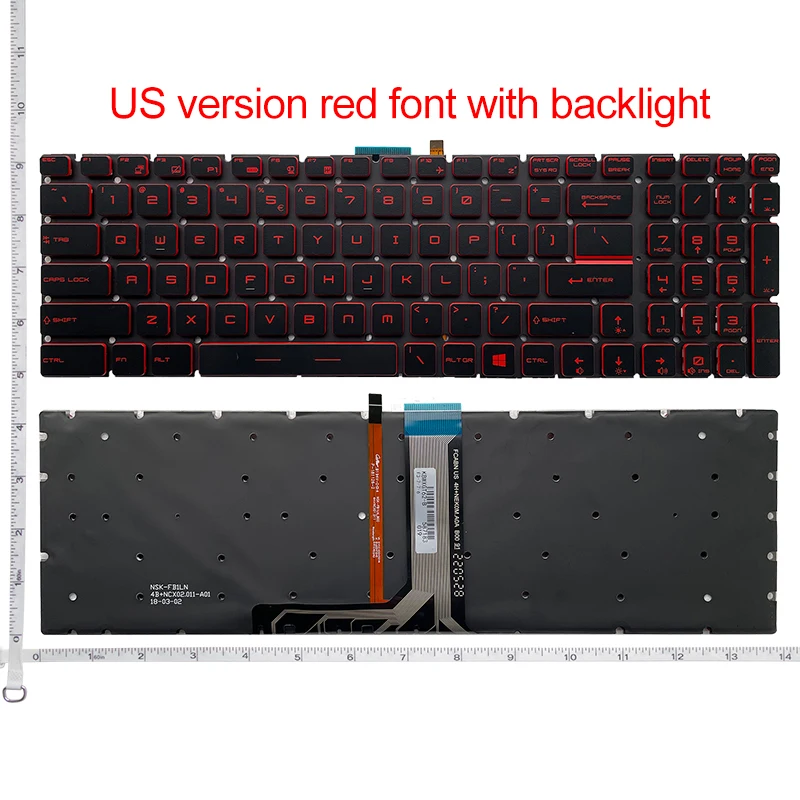 US Laptop Keyboard for MSI MS-16J1 16J5 16J7 16J8 16JB 16H7 16U7 1781 1782 GP63 GL73 GL72M 17B5