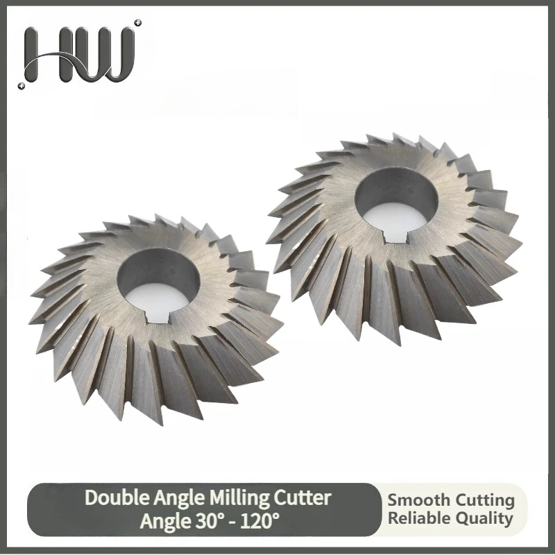 1PC HSS W6542 Double Angle Milling Cutter V Shape Edge 30/45/60/90 Degree [Outer Diameter*Inner Diameter*Thickness(mm)-Degrees]