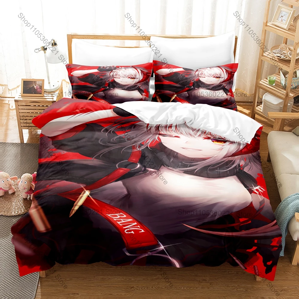 Arknights Animal Ear Tactical Game Girl Official Anime Print Duvet Cover + 2 Pillowcases Grunge Dark Tactical Microfiber Bedroom