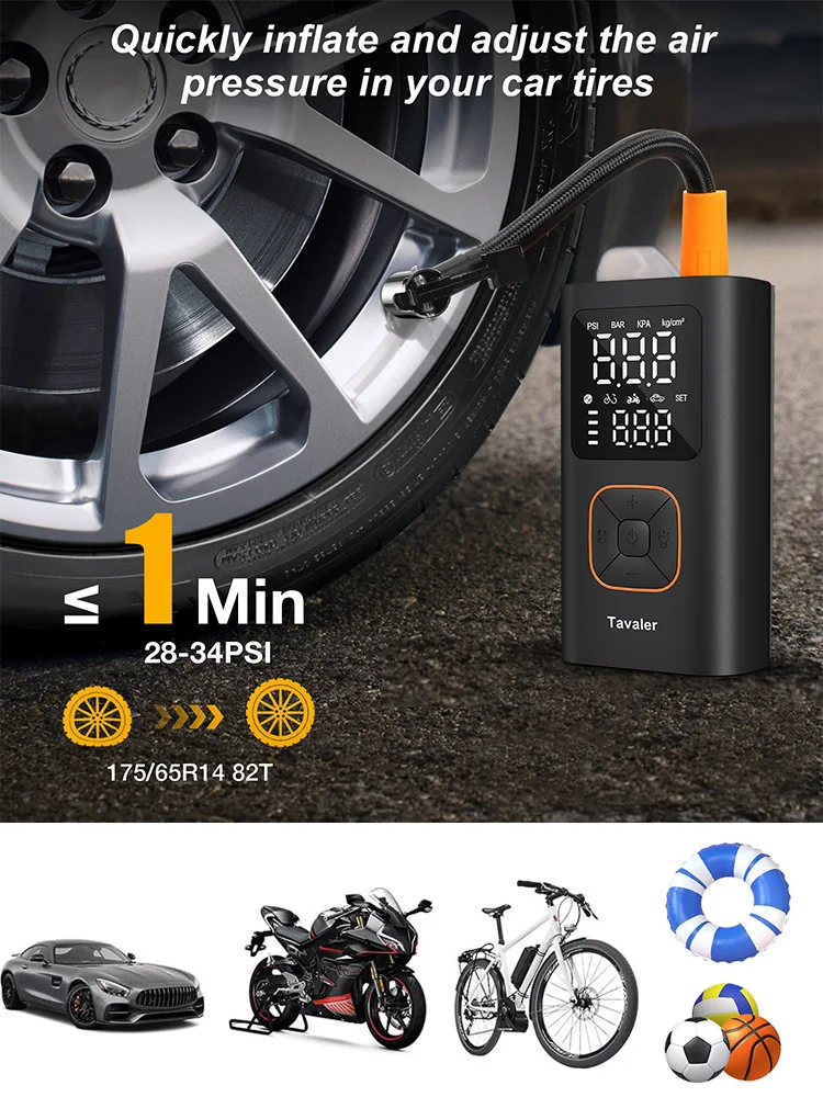 AliExpress Toptrek Portable Tire Inflator 150PSI Air Injector Electric Bicycle Inflator Air Pump Rechargeable Ball Car Compressor Bike Accessories