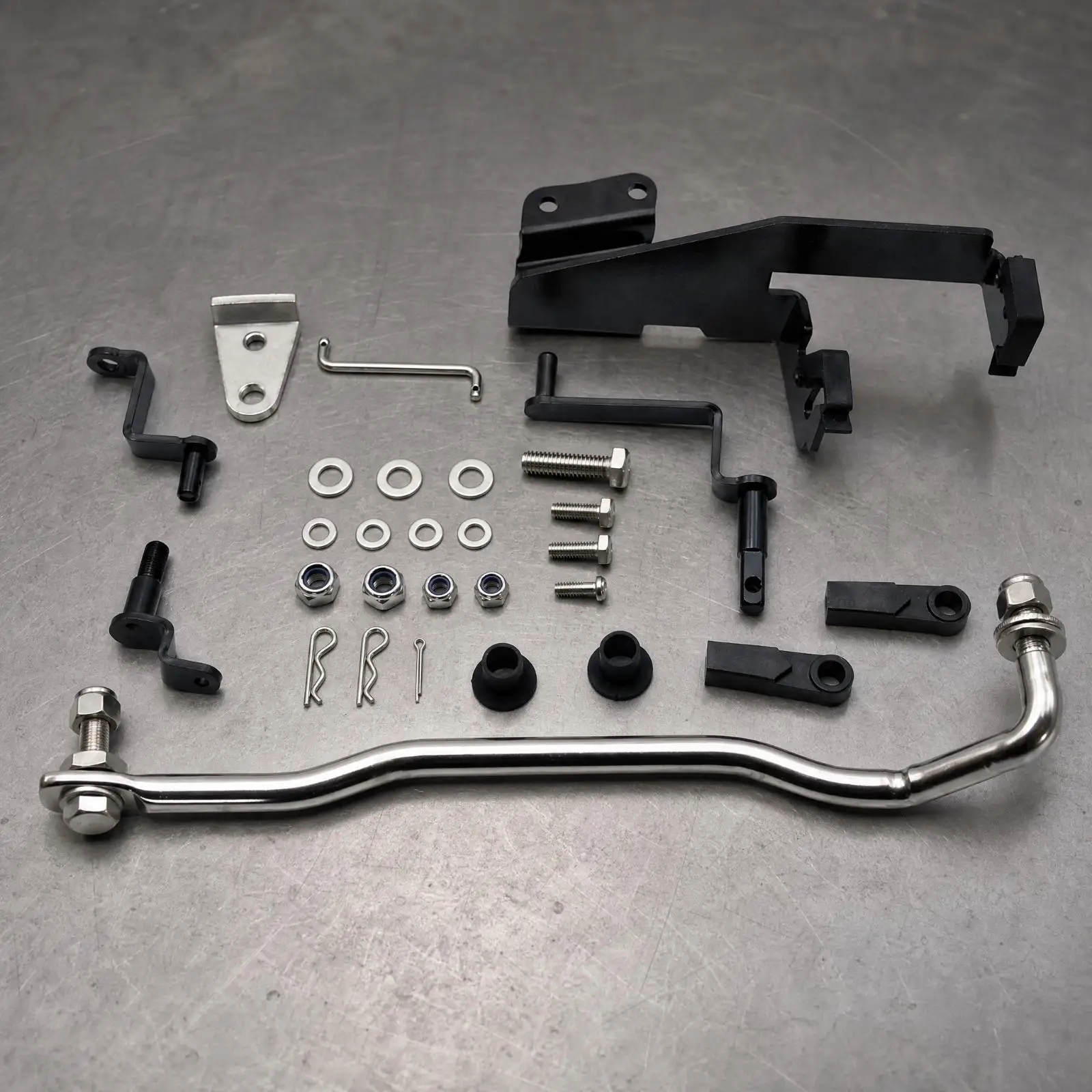 Mechanical Outboard Steering Control Hardware Kit for Boat Refit with Metal Fasteners and Rubber Seals